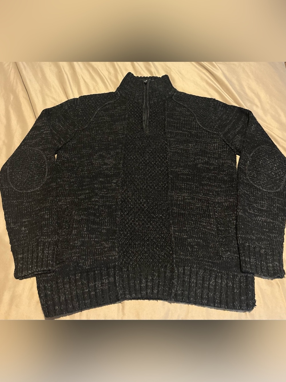 Amongst Others Quarter Zip Sweater W/ Elbows NYC Designer Size Large